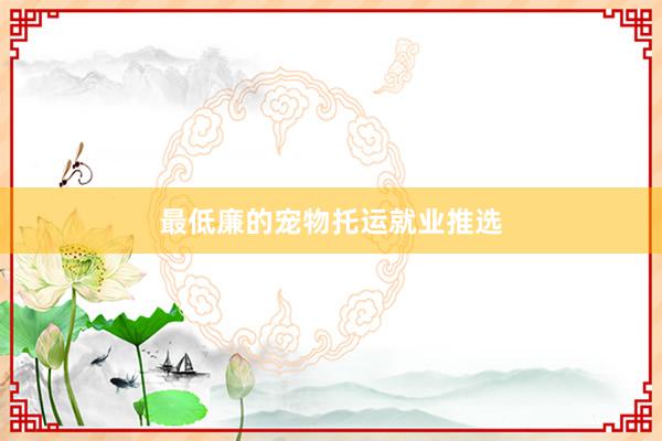 最低廉的宠物托运就业推选